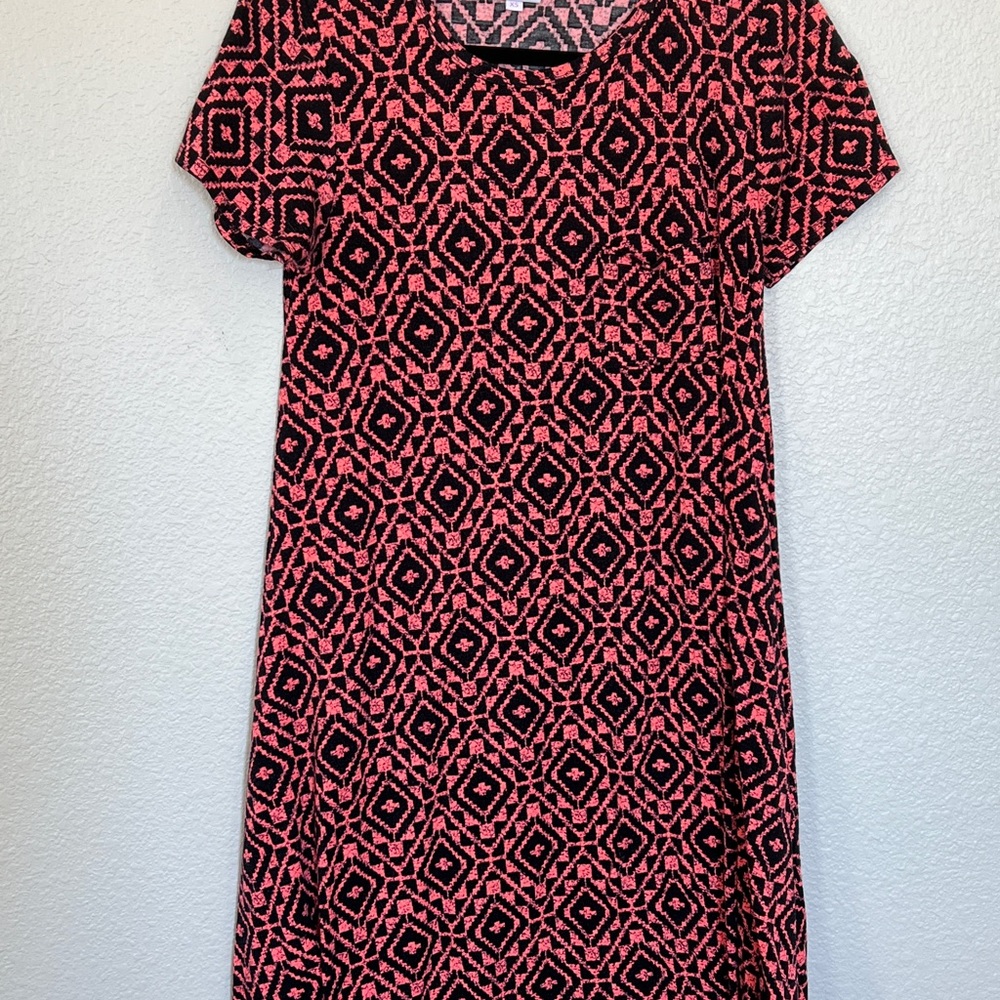 LuLaRoe Carly Dress Pink & Black